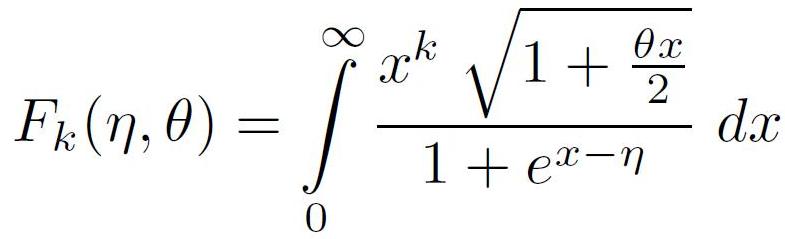 Fermi-Dirac integral (type ,,F'')